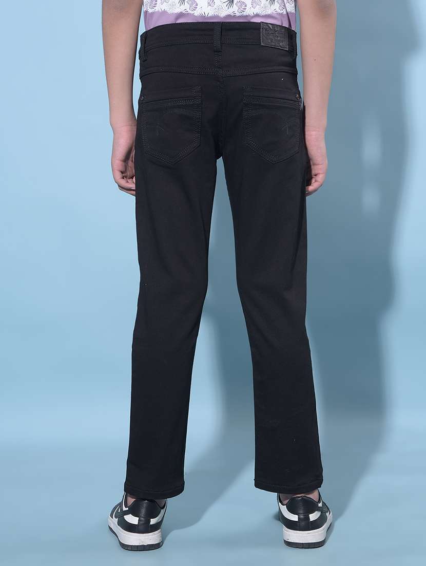 boys mid rise plain denim jeans - 21247077 -  Standard Image - 3