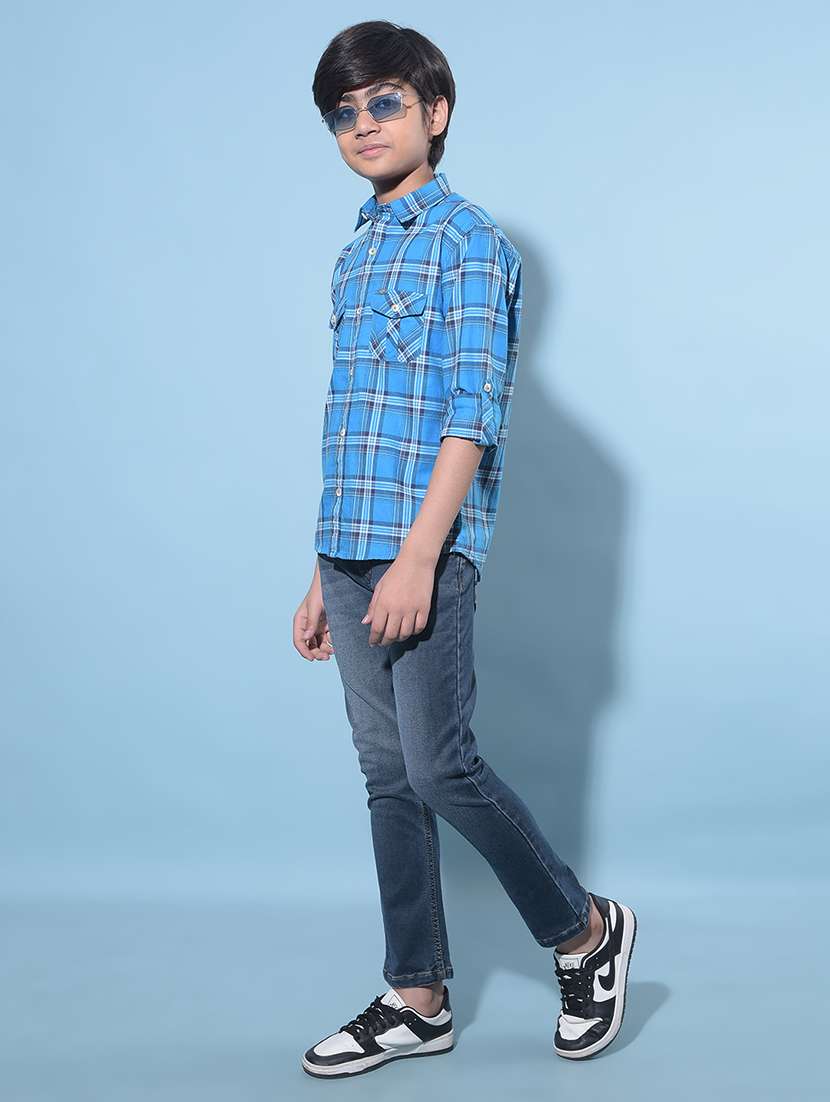 boys mid rise plain denim jeans - 21247078 -  Standard Image - 5