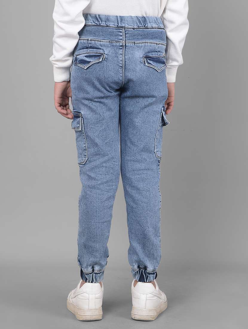 blue cotton blend plain jean - 21247098 -  Standard Image - 3