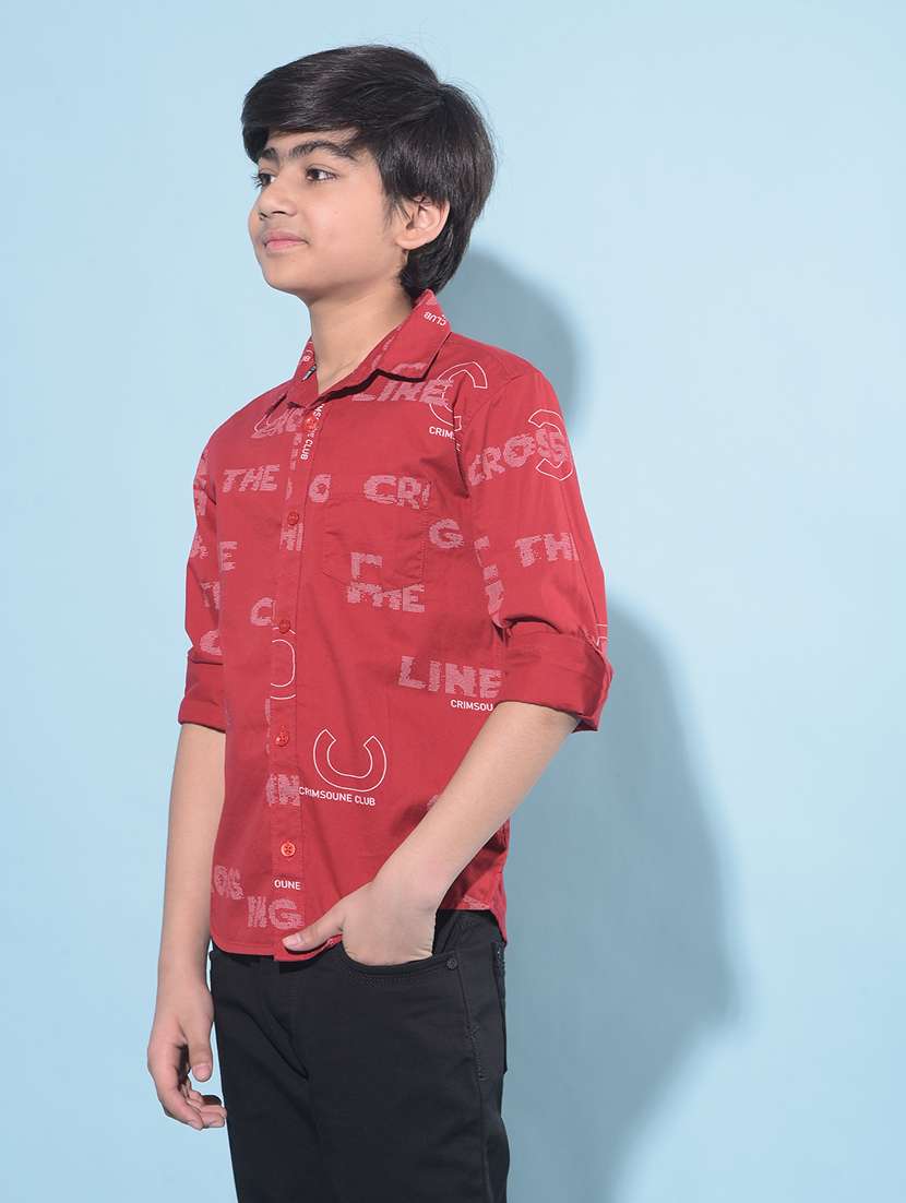 boys long sleeved cotton shirt