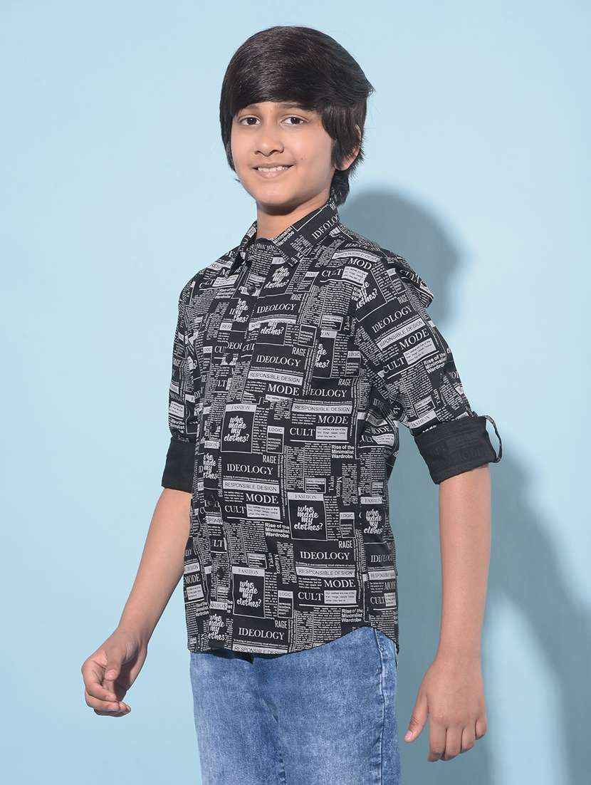 boys long sleeved cotton shirt