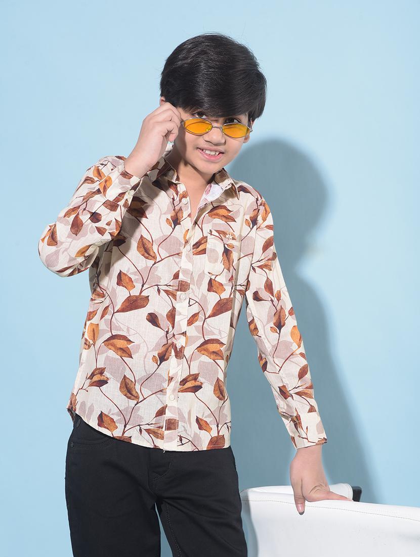 boys long sleeved printed shirt