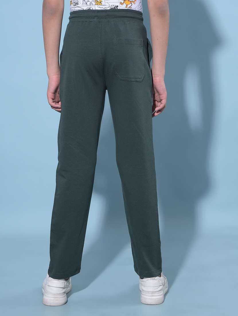 green cotton blend track pant - 21247196 -  Standard Image - 3