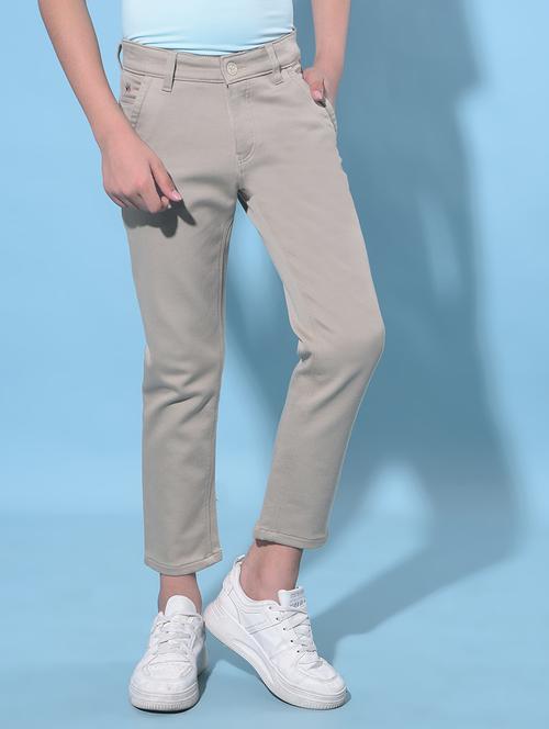 boy solid cotton chinos trouser - 21247204 - Standard Image - 0