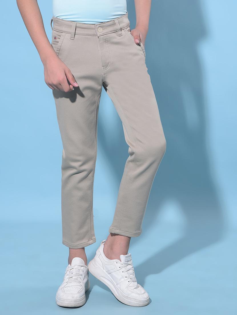 boy solid cotton chinos trouser - 21247204 - Zoom Image - 0