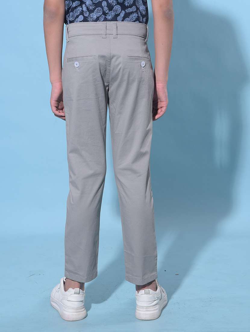 grey cotton chinos trouser - 21247206 -  Standard Image - 3