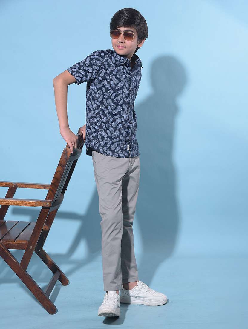 grey cotton chinos trouser - 21247206 -  Standard Image - 5