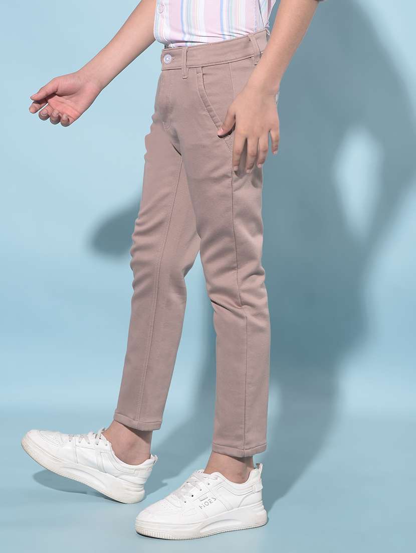 men solid cotton chinos trouser