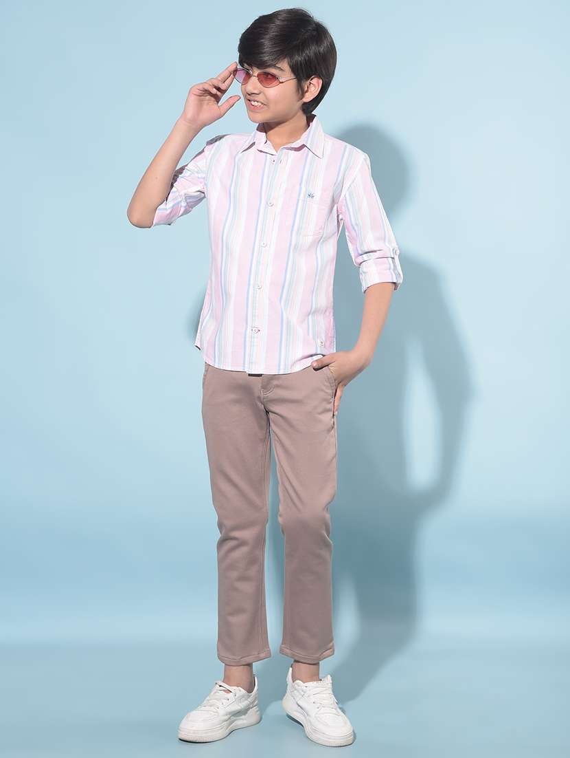 men solid cotton chinos trouser - 21247210 -  Standard Image - 3