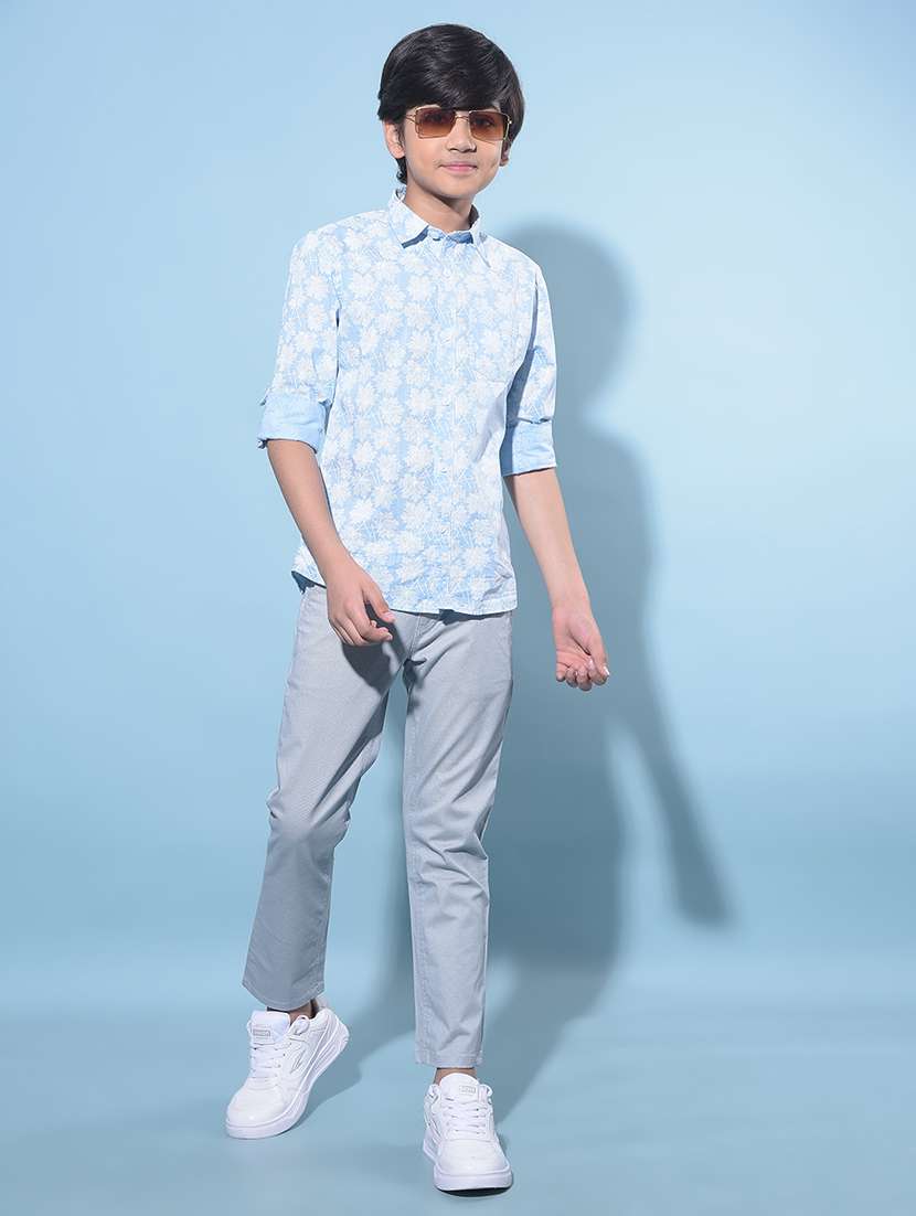 light blue cotton chinos trouser - 21247215 -  Standard Image - 5