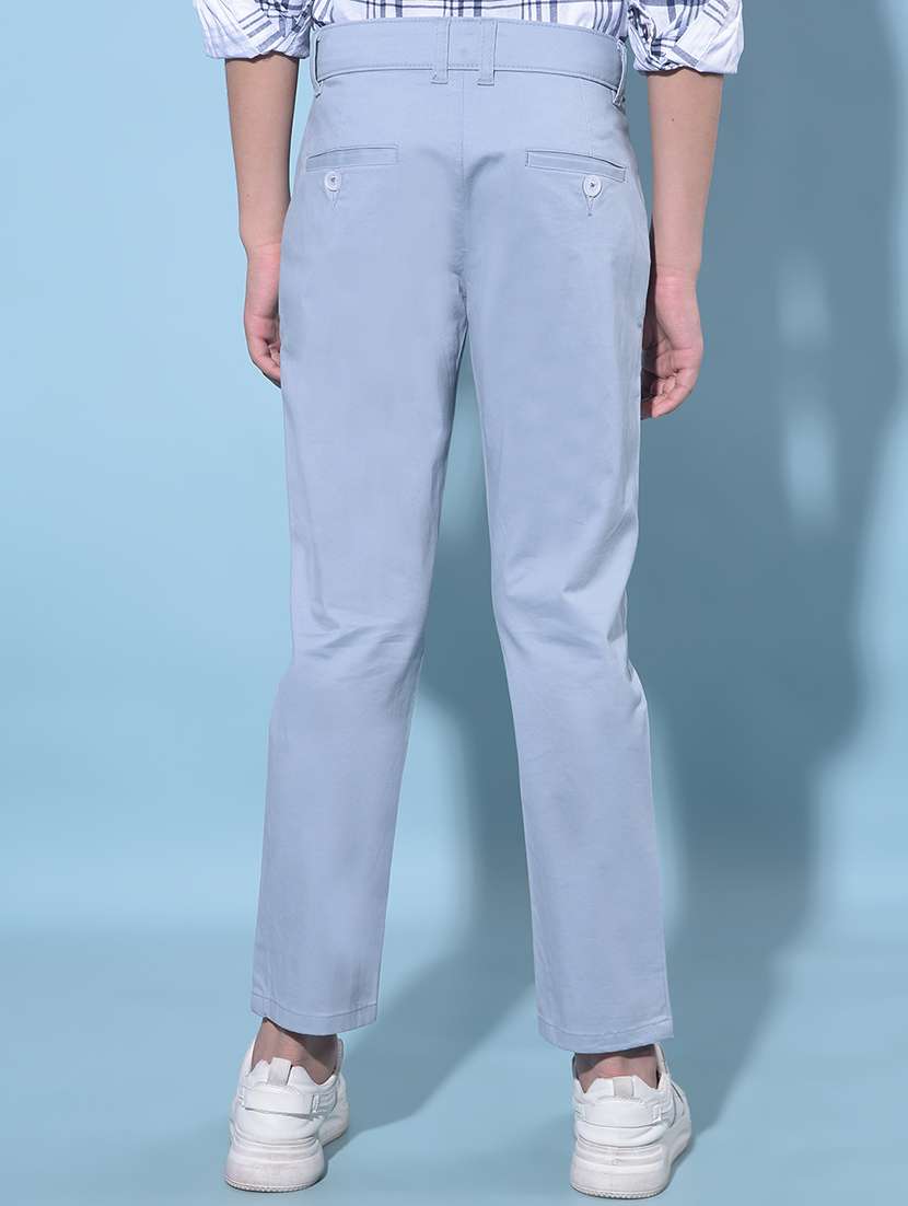 blue cotton chinos trouser - 21247222 -  Standard Image - 3