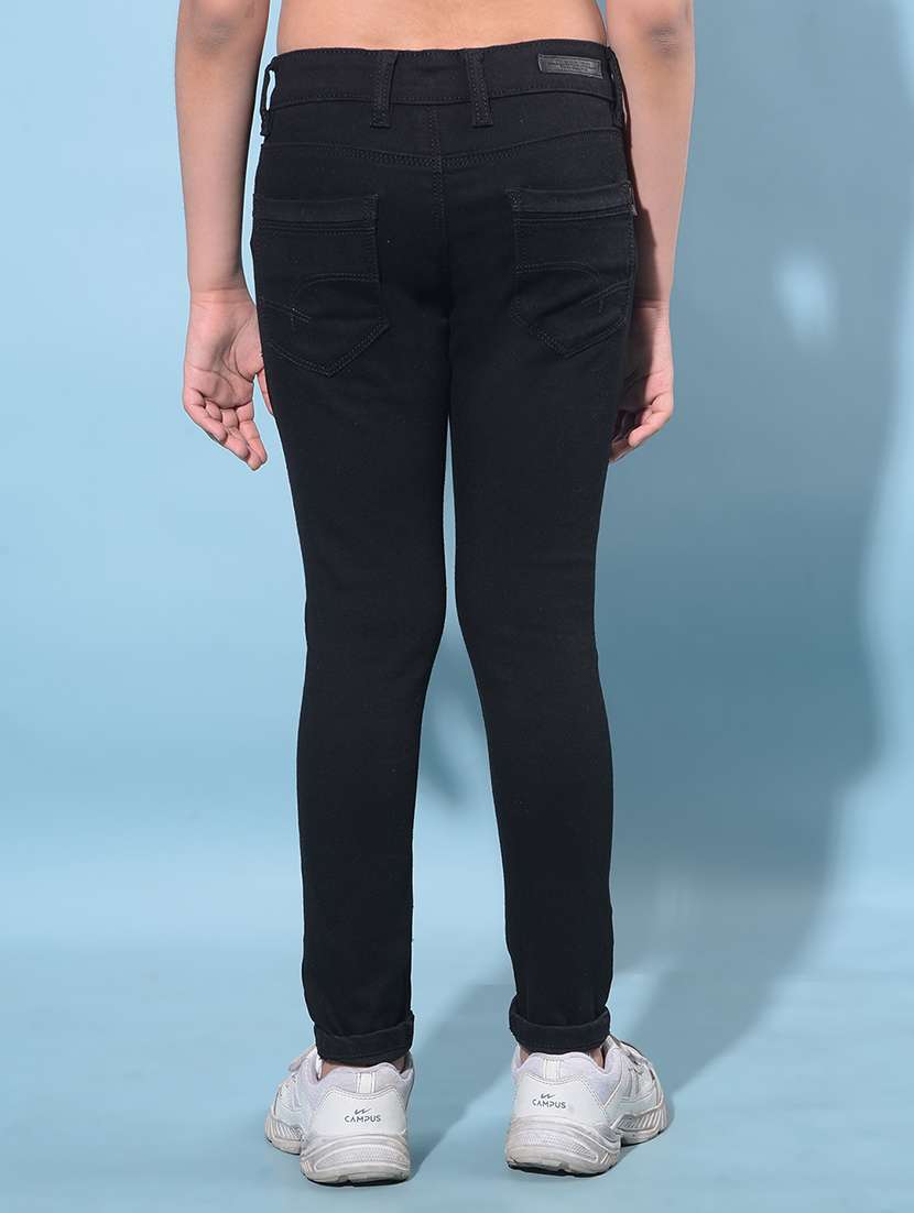 black cotton blend jean - 21247316 -  Standard Image - 3