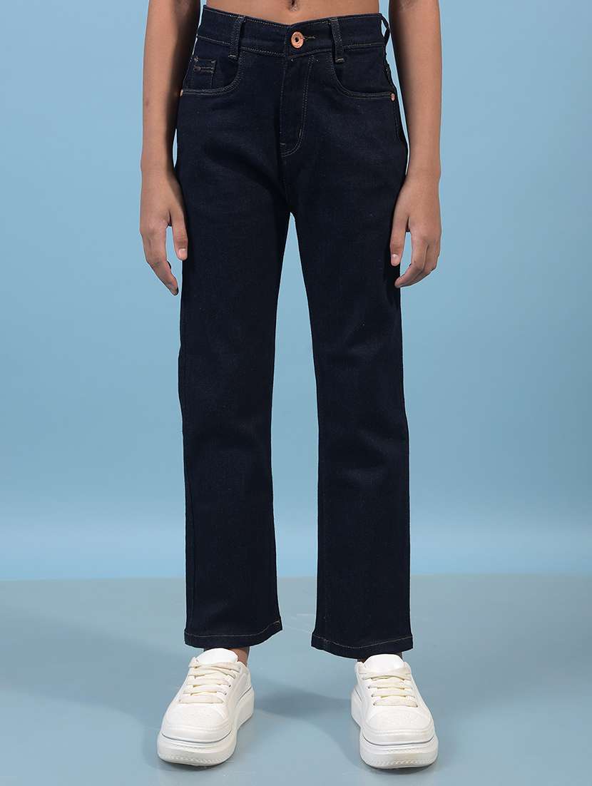 navy blue cotton blend jean