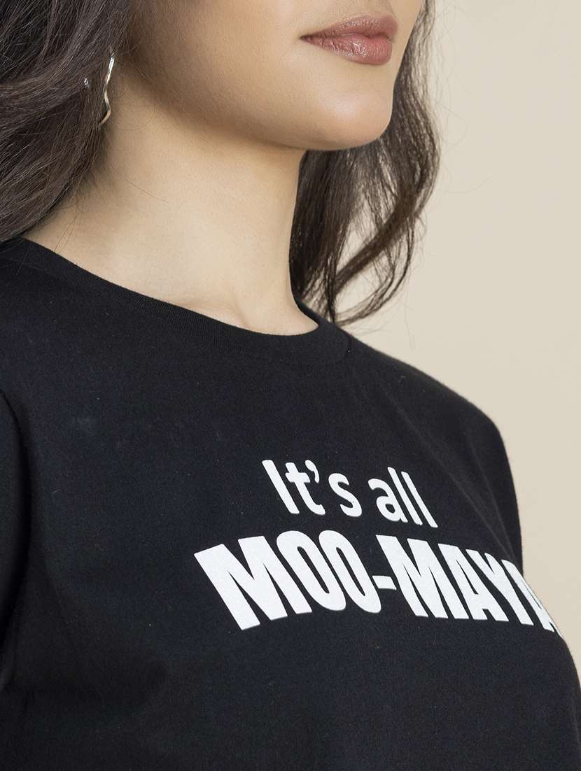 women printed round neck cropped t-shirt - 21247371 -  Standard Image - 5