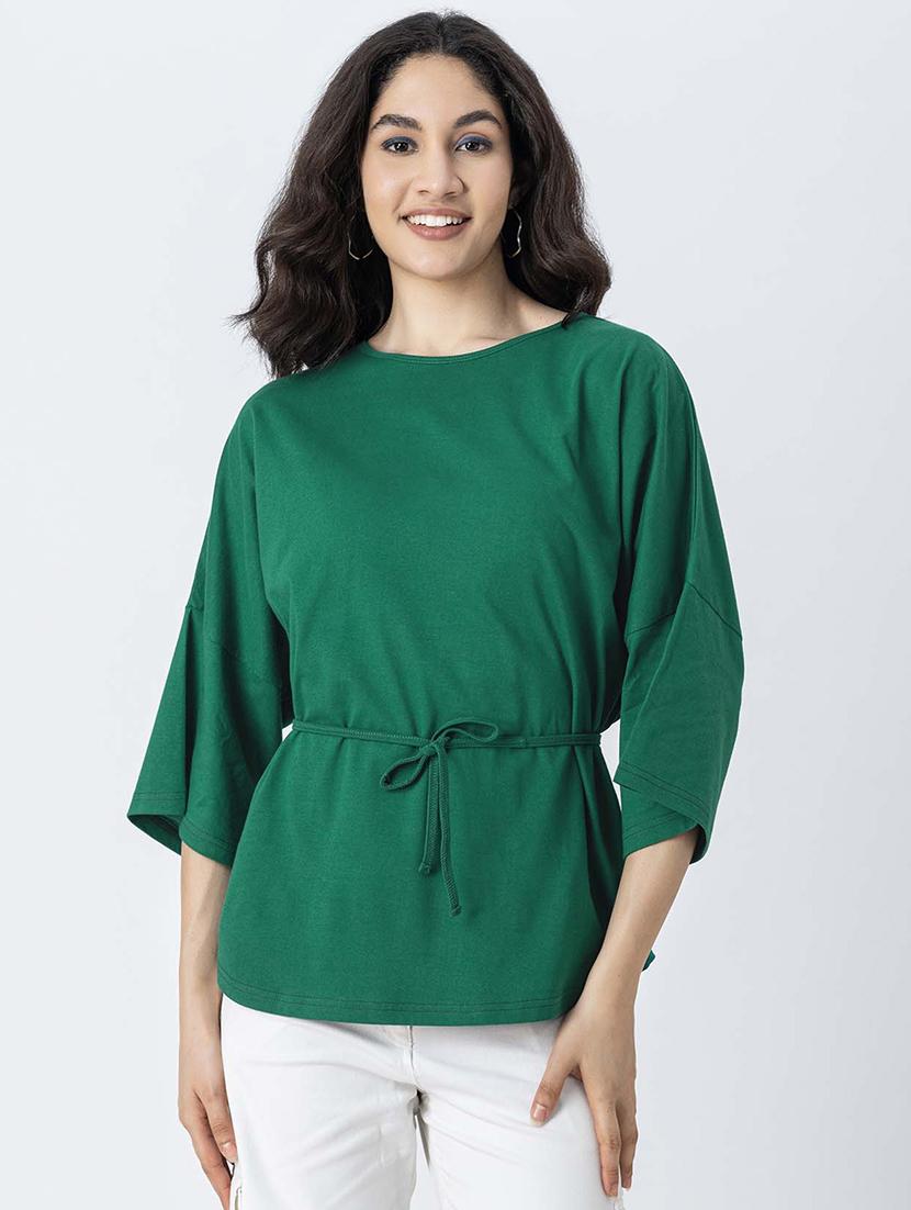 women solid round neck regular top - 21247373 - Zoom Image - 0