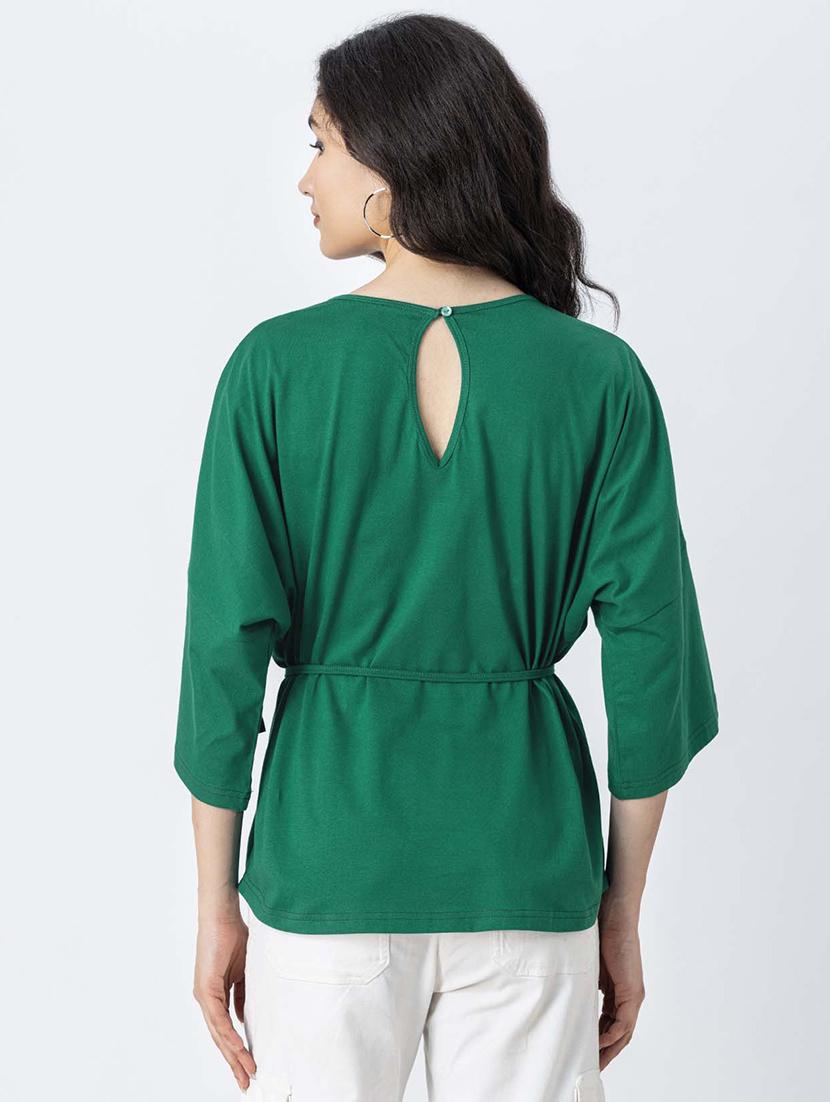 women solid round neck regular top - 21247373 - Standard Image - 3
