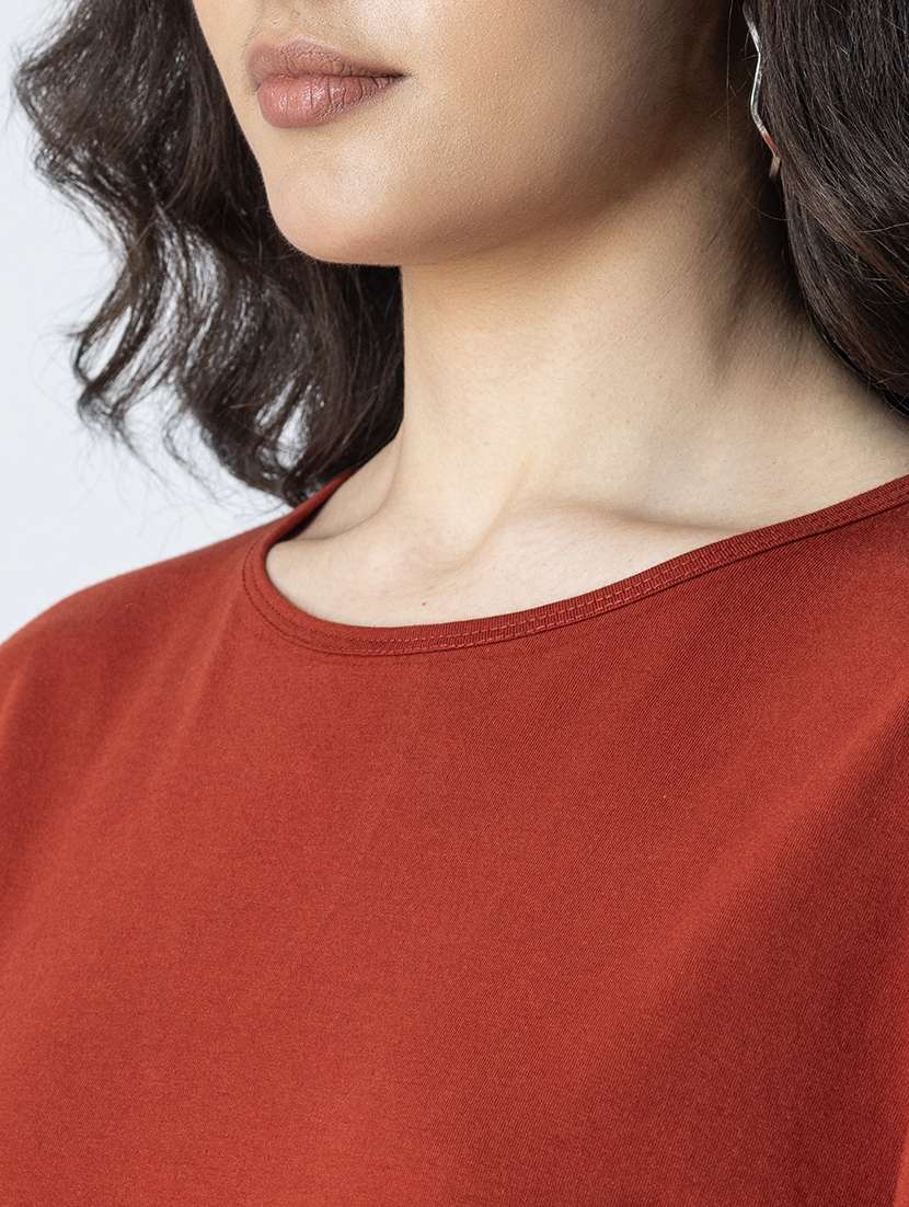 women solid round neck regular top - 21247374 - Standard Image - 5