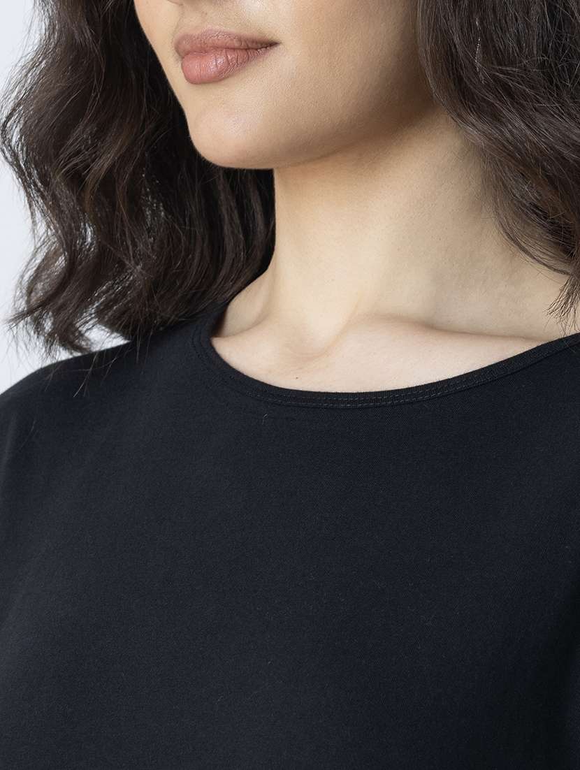 black cotton jersey regular top - 21247375 -  Standard Image - 5