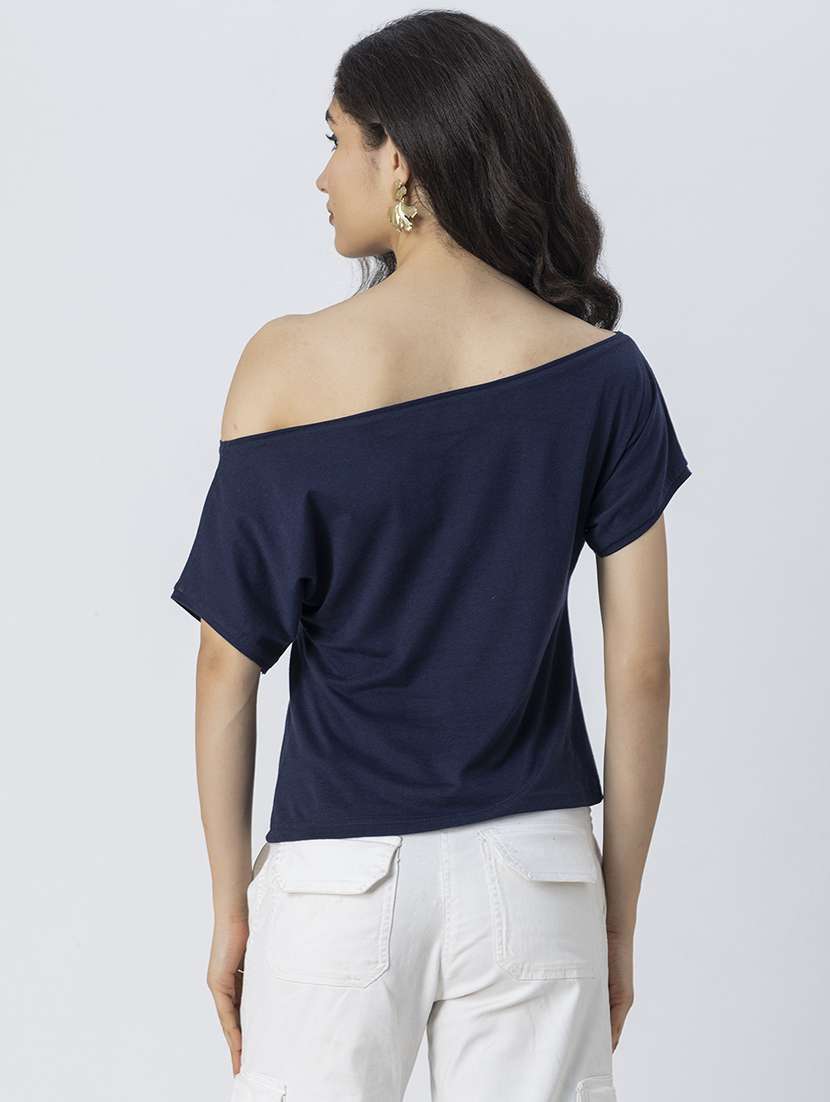 navy blue cotton jersey regular top - 21247383 -  Standard Image - 3