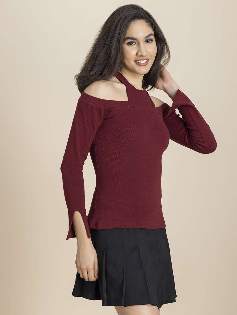 women solid long sleeves regular top - 21247413 -  Standard Image - 3