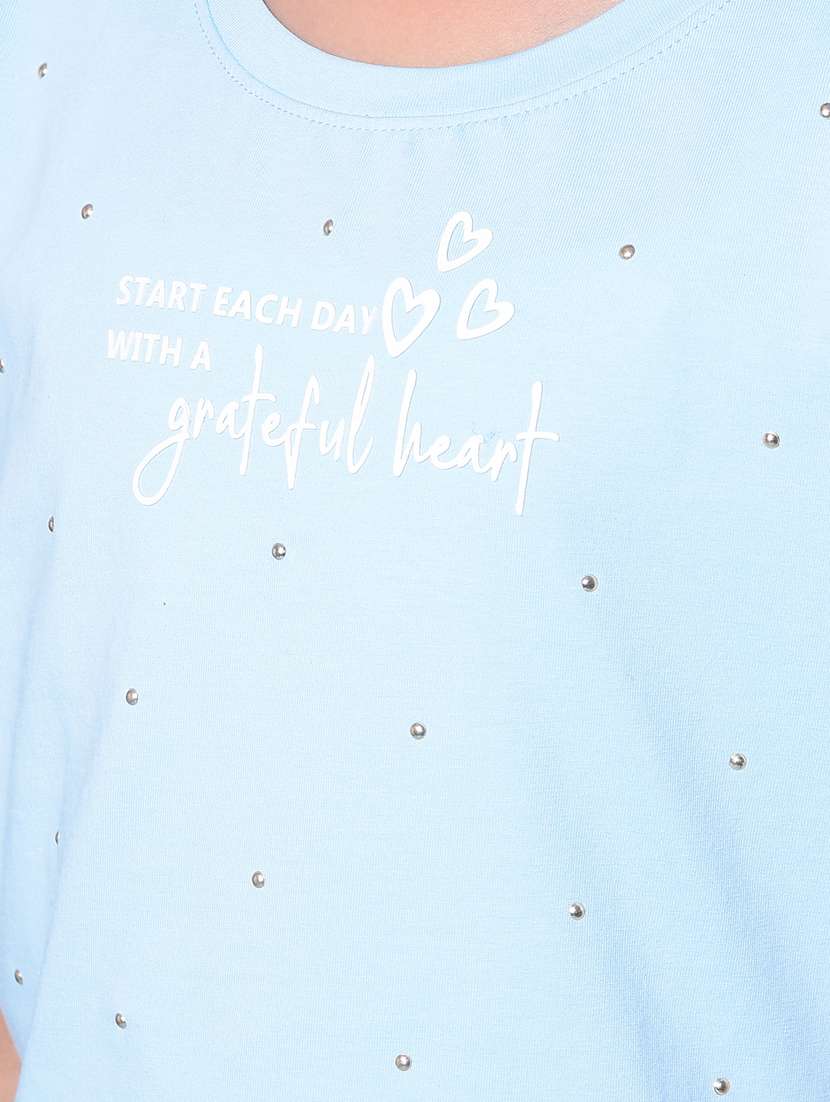 light blue cotton crop tee - 21247424 -  Standard Image - 5