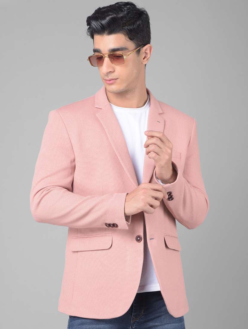 men long sleeved solid single breasted casual blazer