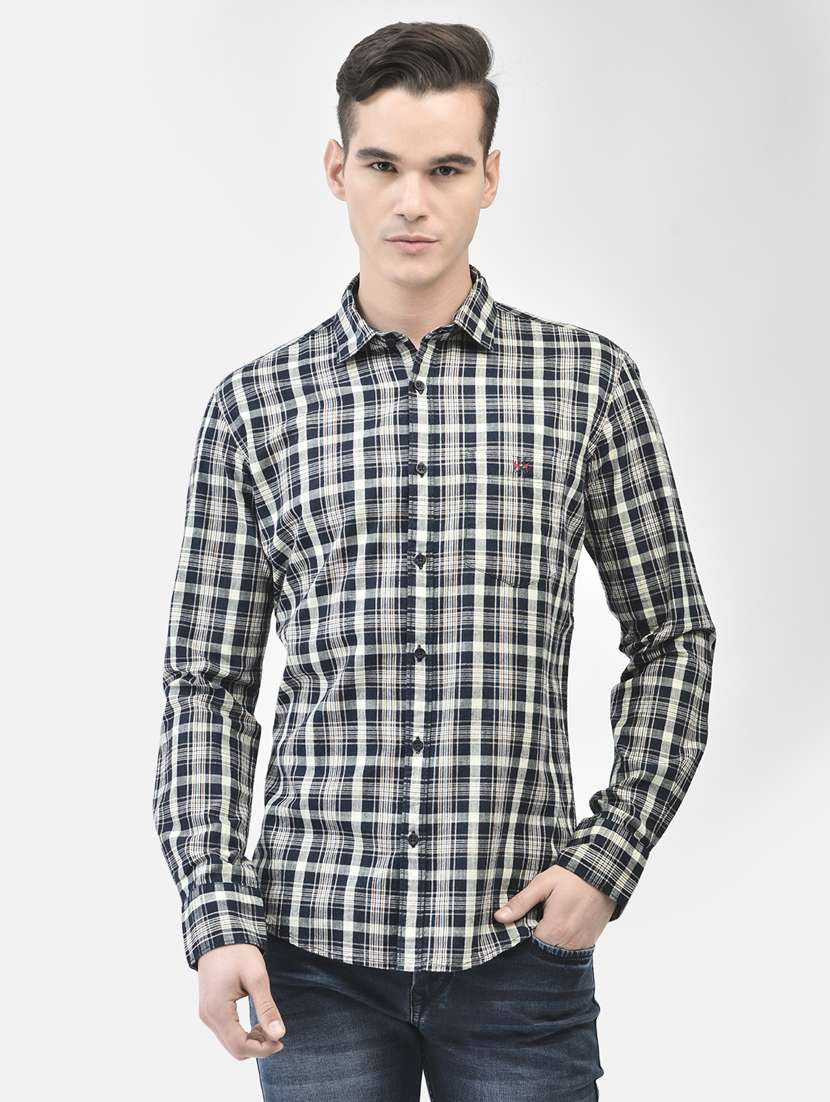 men check print casual shirt