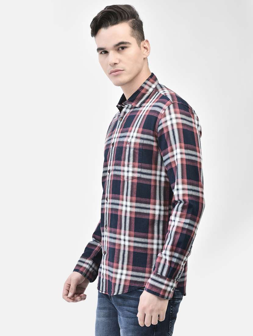 men check print casual shirt