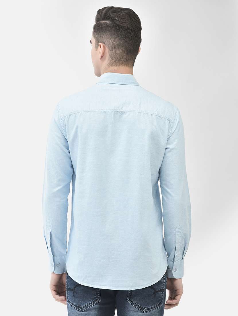 light blue cotton casual shirt - 21247516 -  Standard Image - 3