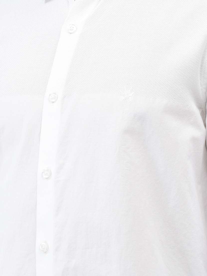 white solid casual shirt - 21247522 -  Standard Image - 3