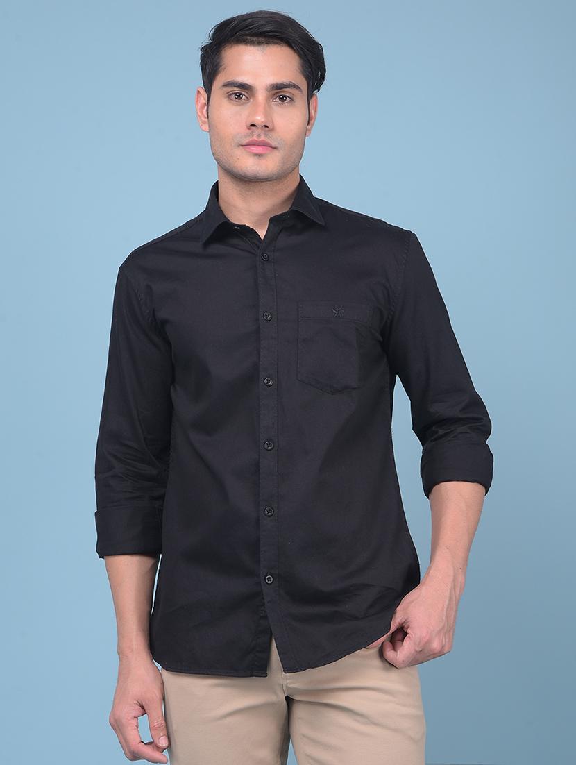 black cotton casual shirt - 21247580 - Zoom Image - 0