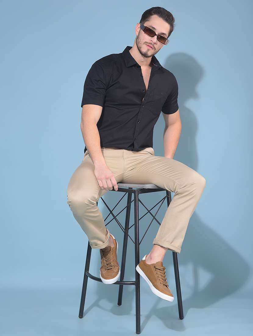 black cotton casual shirt - 21247593 -  Standard Image - 3