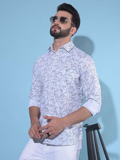 grey printed casual shirt - 21247602 -  Standard Image - 0