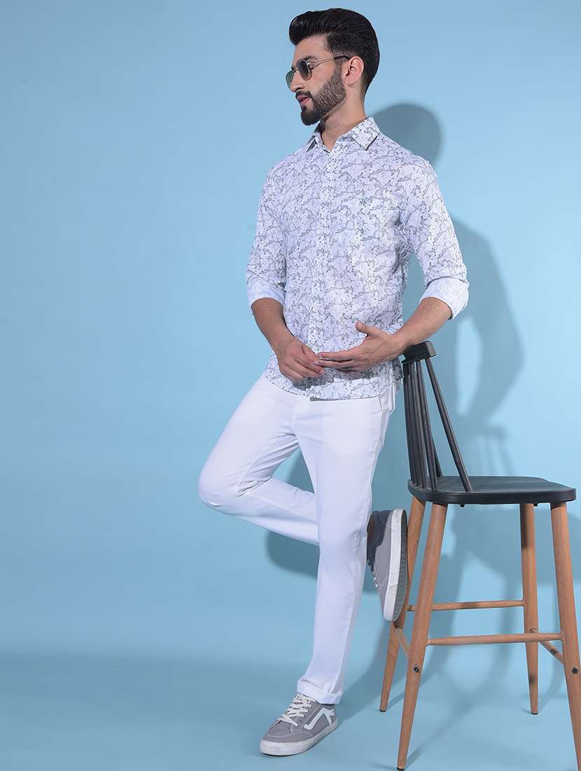 grey printed casual shirt - 21247602 - Standard Image - 3