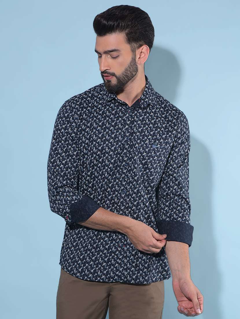 men printed casual shirt