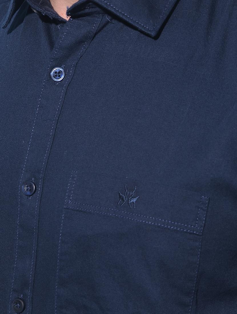navy blue cotton casual shirt - 21247646 - Standard Image - 5