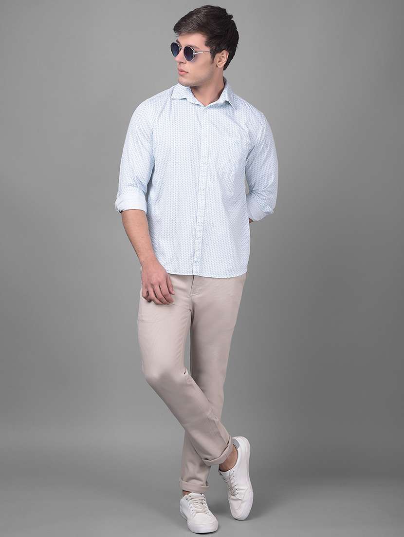 beige cotton chinos casual trousers - 21247767 -  Standard Image - 3