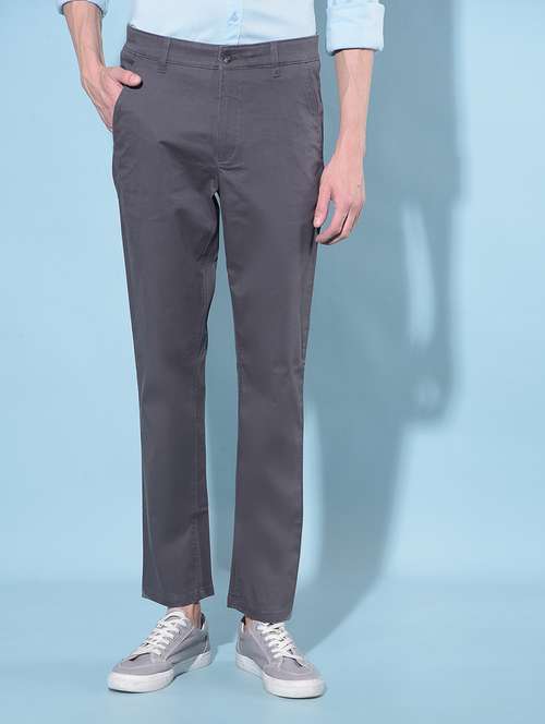 men solid mid rise chinos - 21247847 -  Standard Image - 0