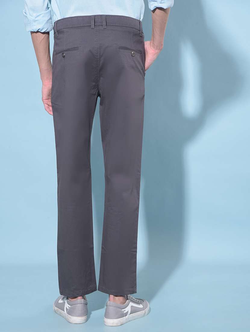 men solid mid rise chinos - 21247847 - Standard Image - 3