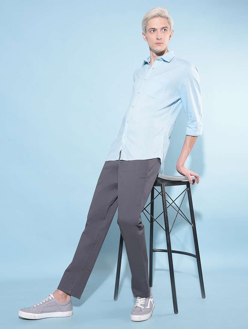 men solid mid rise chinos - 21247847 - Standard Image - 5