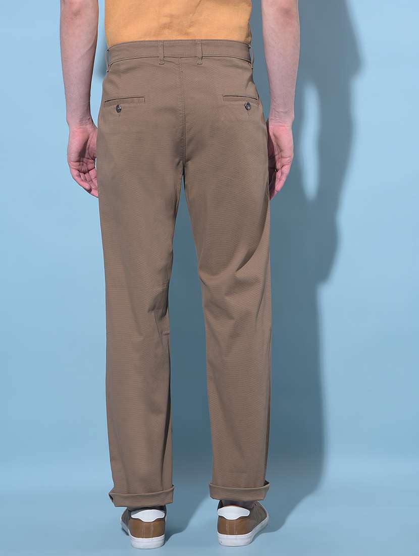 khaki cotton chinos casual trousers - 21247863 -  Standard Image - 3