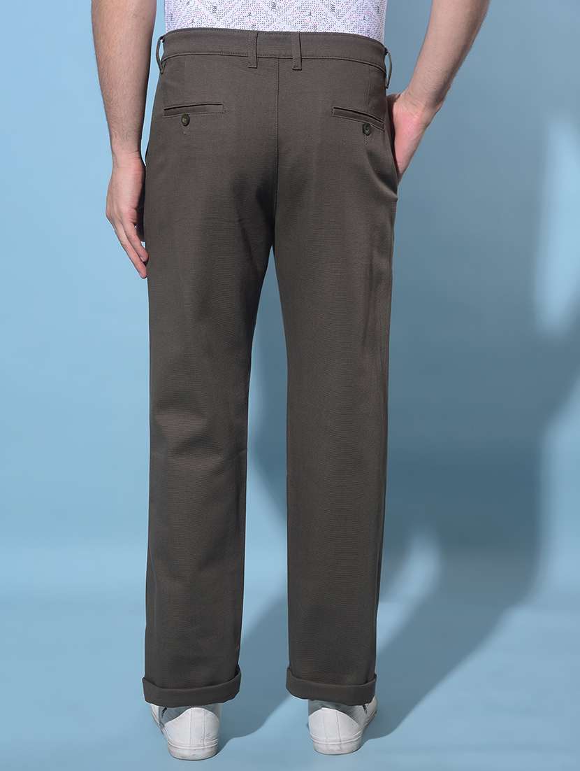 men mid rise cotton flat front casual trouser - 21247865 -  Standard Image - 3