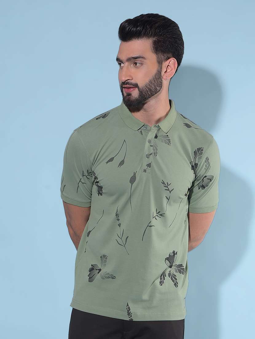 men all over printed polo t-shirt