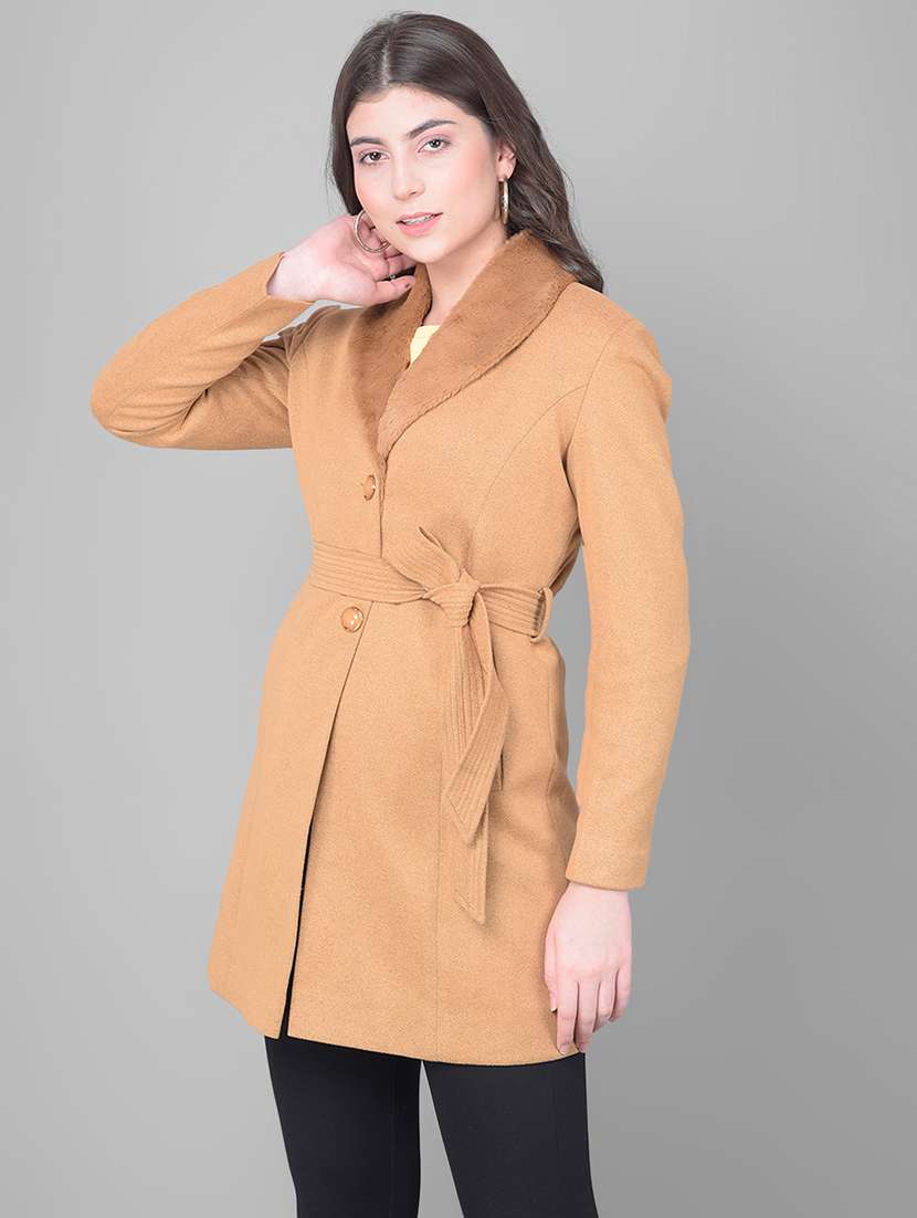 women full sleeve solid trench coat - 21247968 -  Zoom Image - 0