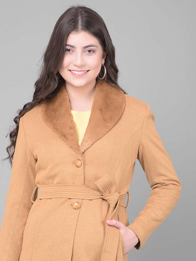 women full sleeve solid trench coat - 21247968 -  Standard Image - 3