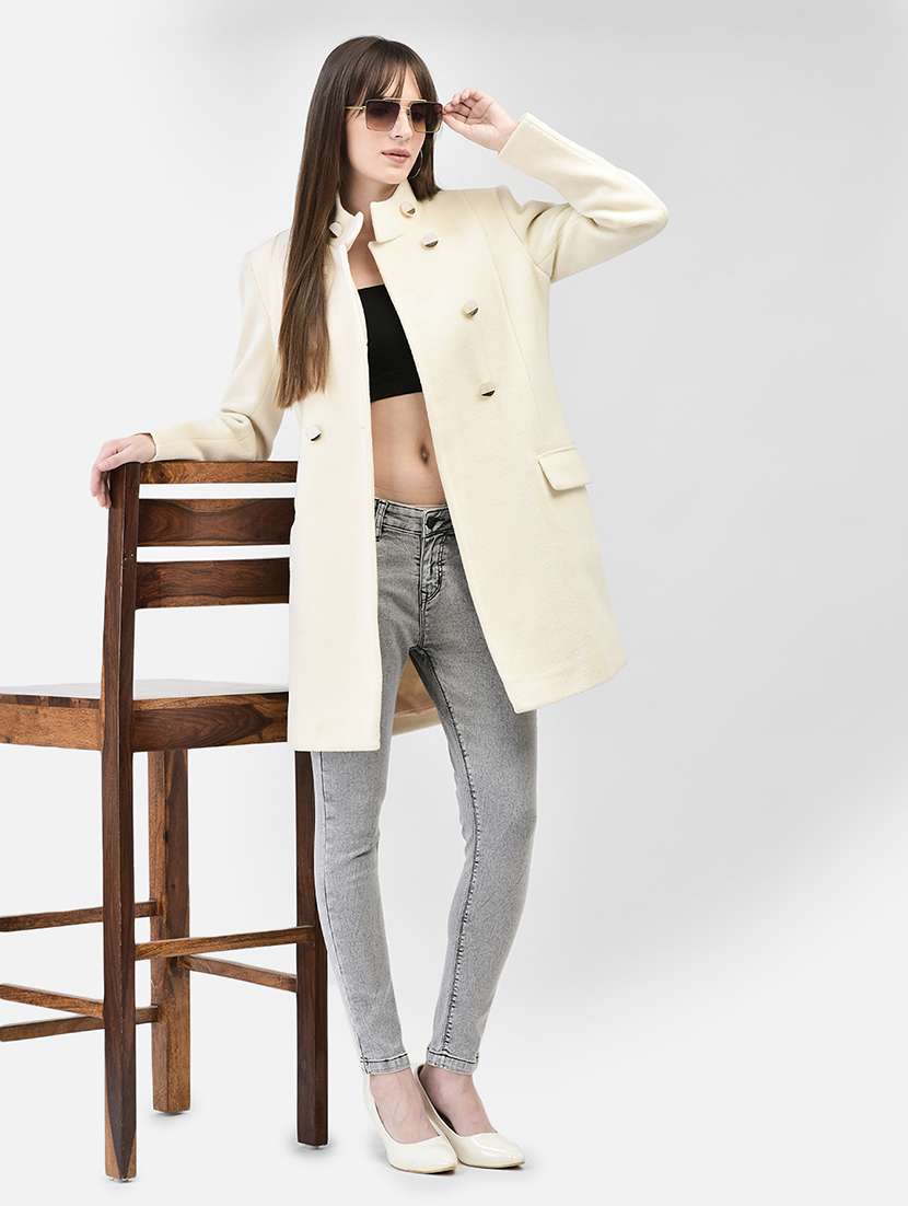 women full sleeve solid trench coat - 21247970 -  Standard Image - 3