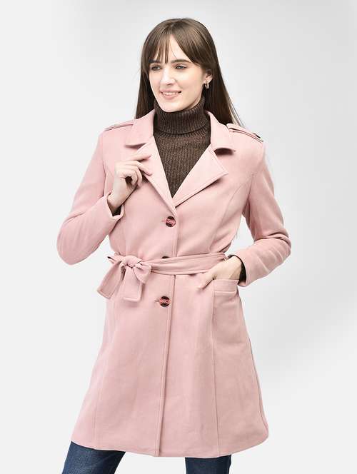 women full sleeve solid trench coat - 21247971 -  Standard Image - 0