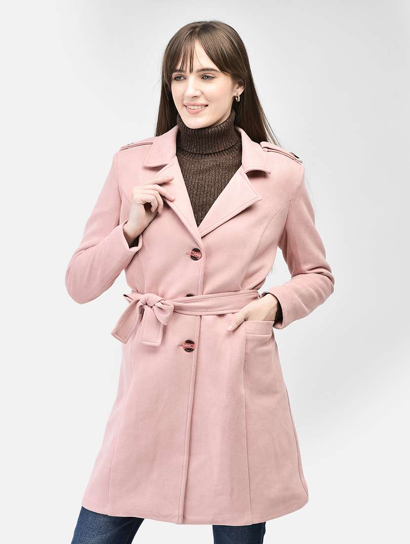 women full sleeve solid trench coat - 21247971 -  Zoom Image - 0