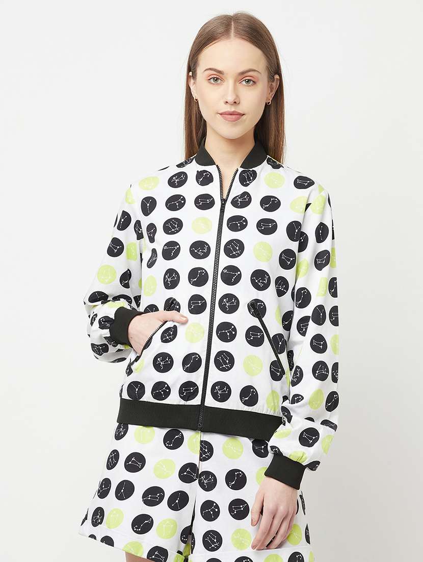 white cotton bomber jacket