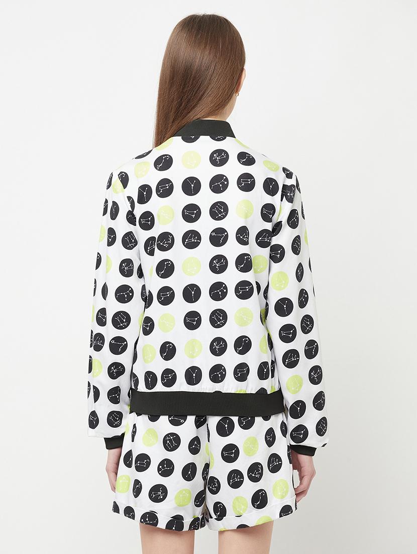 white cotton bomber jacket - 21247977 - Standard Image - 3